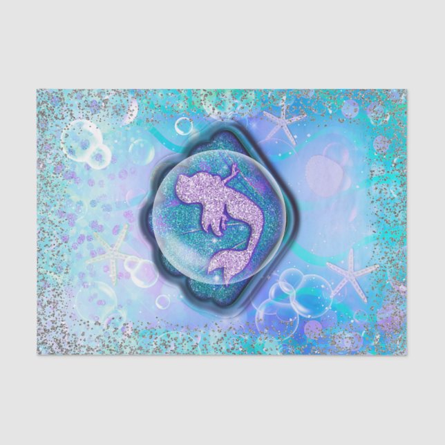 Papier Mousseline Seashell Fit pour une Parties scintillant de sirèn (Recto)