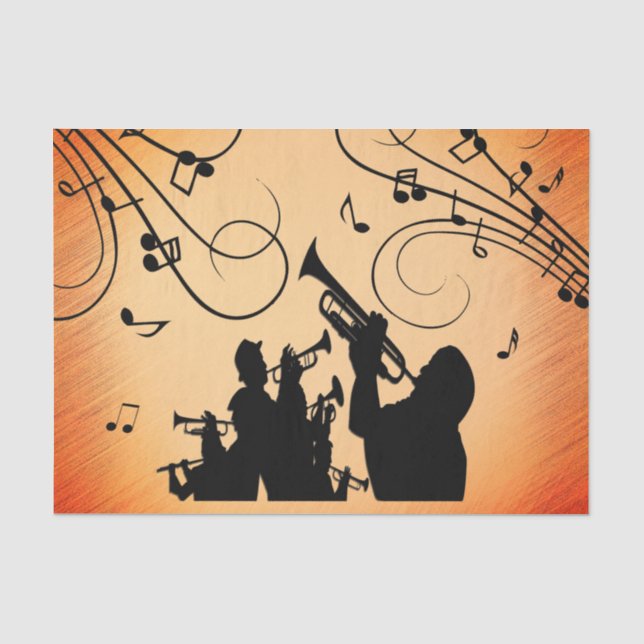 Papier Mousseline Section Trumpet Jazz Musique Orange Rust (Recto)