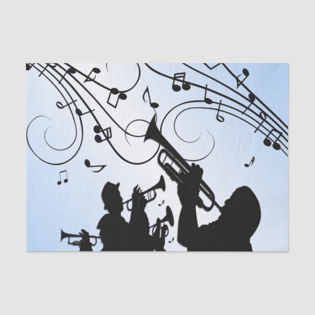Papier Mousseline Section Trumpet Musique bleue (Recto)