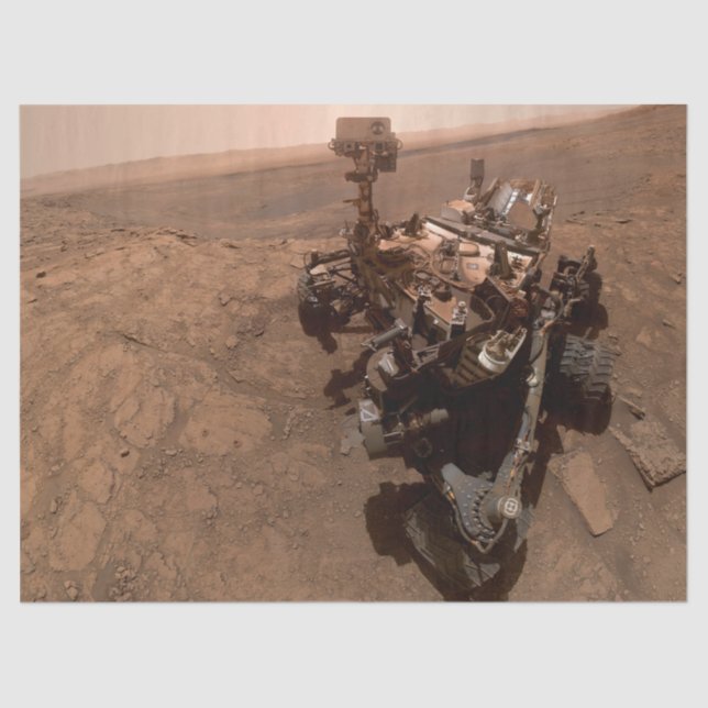 Papier Mousseline Selfie de Mars Curiosity Paysage martien rouge (Recto)