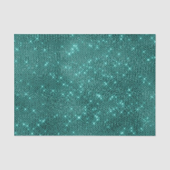 Papier Mousseline Séquences Turquoises Glam (Recto)
