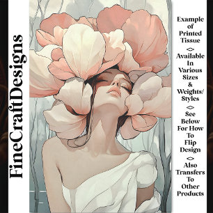 Papier Mousseline Serene Ethereal Woman Coral, Cream CC1 Découpage