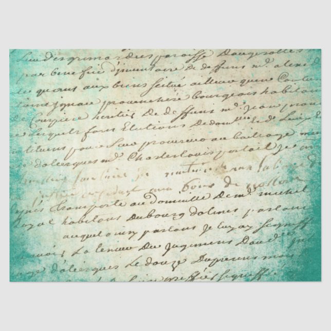 Papier Mousseline Série de papiers turquoise Ephemera Design 18 (Recto)