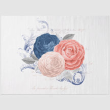 Série d'éphémères floraux rose et marine Design 12