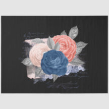 Série d'éphémères floraux rose et marine Design 14