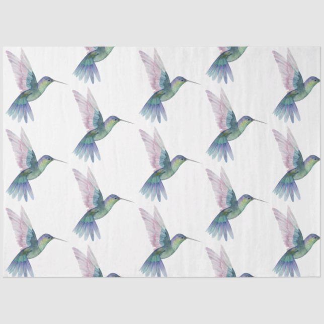 Papier Mousseline Série d'oiseaux tropicaux : Hummingbird Design 2 (Recto)