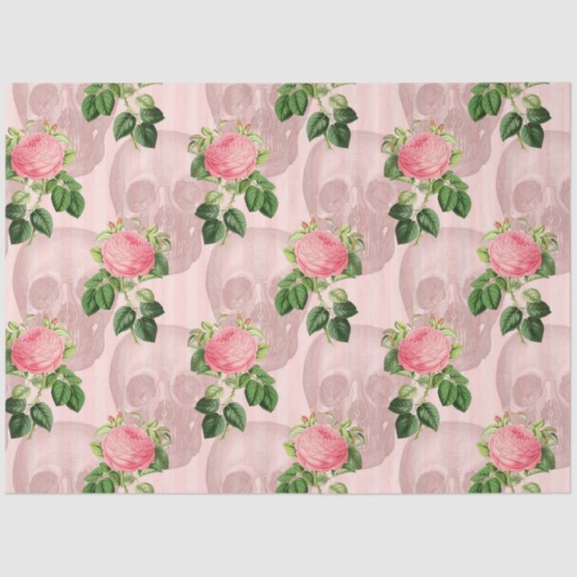 Papier Mousseline Série Pull Floral Rose Design 9 (Recto)