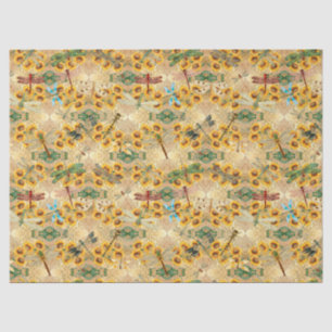 Papier Mousseline Série Sunflower et Dragonflies Design 1