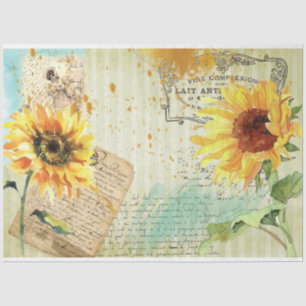 Papier Mousseline Série Tournesol et Libellule Design 3