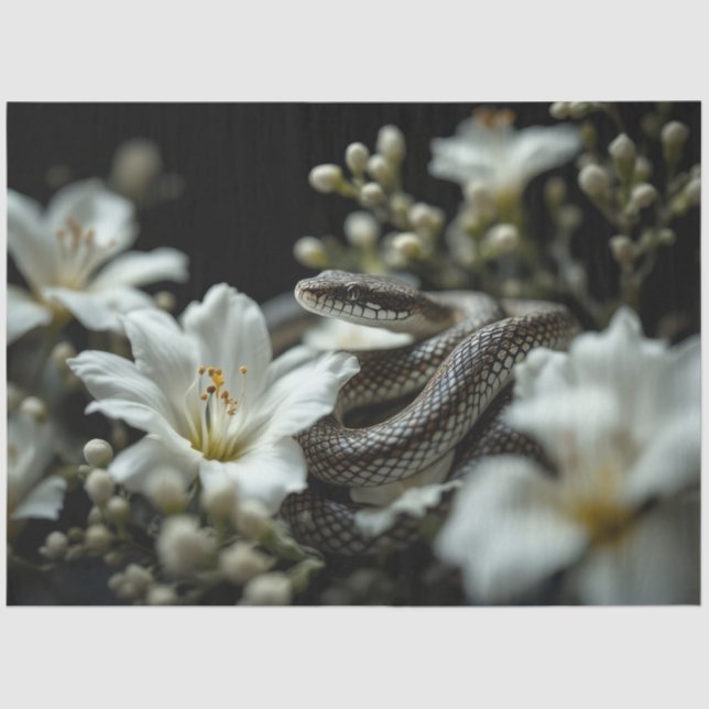 Papier Mousseline Serpent dans le jardin (Recto)