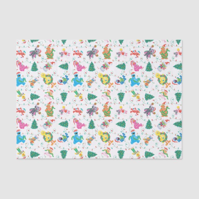 Papier Mousseline Sesame Street Christmas Tree Motif (Recto)