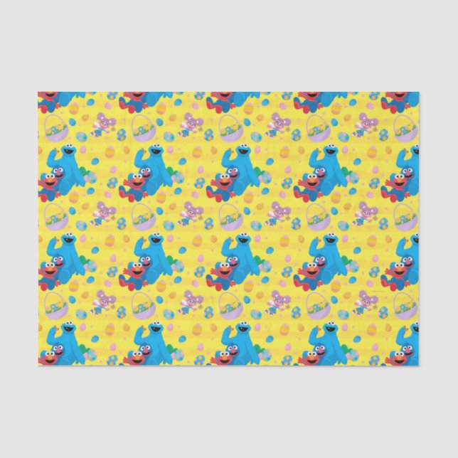 Papier Mousseline Sesame Street Pâques Motif de panier (Recto)