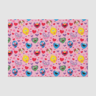 Papier Mousseline Sesame Street Valentine Hearts Motif