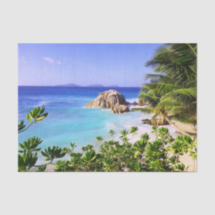 Papier Mousseline Seychelles Tropical Island Beach