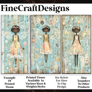Papier Mousseline Shabby Chic Anges Afro-Américains AM2 Découpage