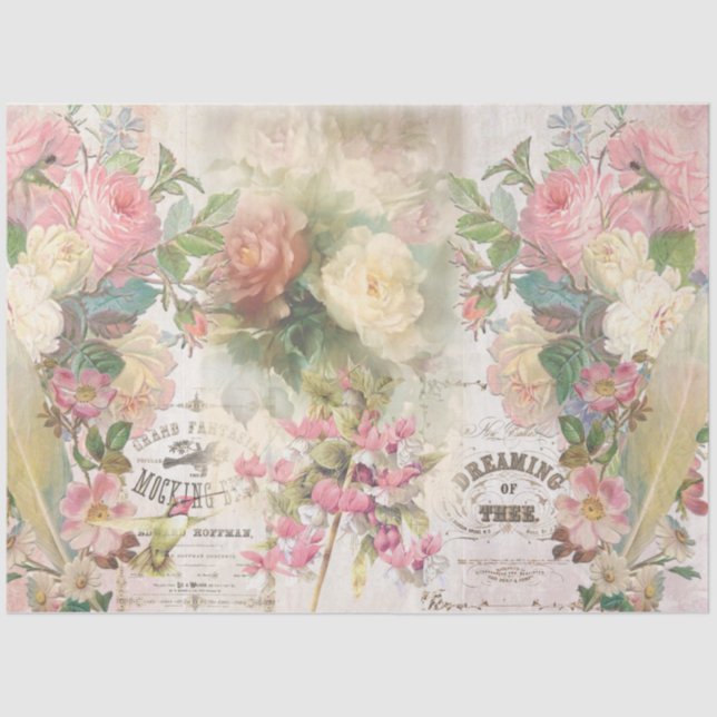 Papier Mousseline Shabby Chic Collage Series Design 5 (Recto)