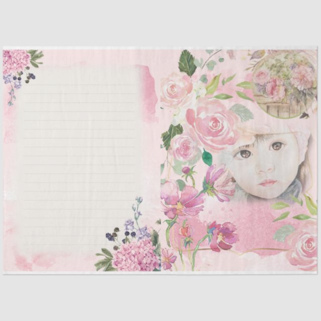 Papier Mousseline Shabby Chic Écriture Série Design 1 (Recto)