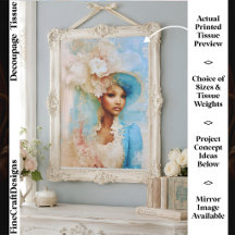 Shabby Chic Élégant Marron Peau Dame FT7R Découpag