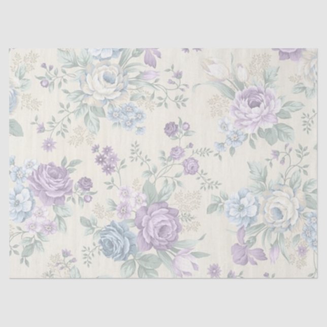 Papier Mousseline Shabby Chic Lilac Series Design 19 (Recto)