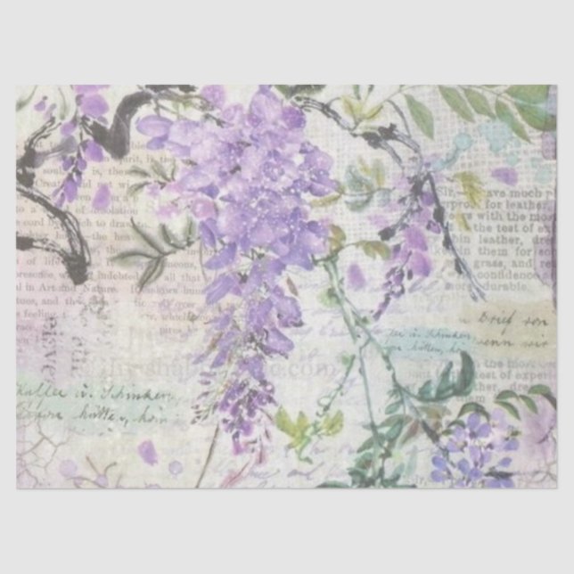Papier Mousseline Shabby Chic Lilac Series Design 8 (Recto)