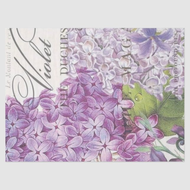 Papier Mousseline Shabby Chic Lilac Series Design 9 (Recto)