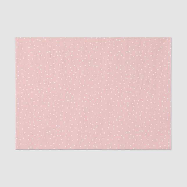 Papier Mousseline Shabby Chic Pastel Rose & Blanc Polka Motif (Recto)