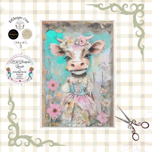 Papier Mousseline Shabby Chic Pays Français Découpage Tissu Papier (Créateur téléchargé)
