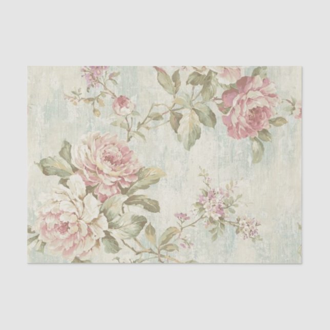 Papier Mousseline Shabby Chic Rose Series Design 16 (Recto)