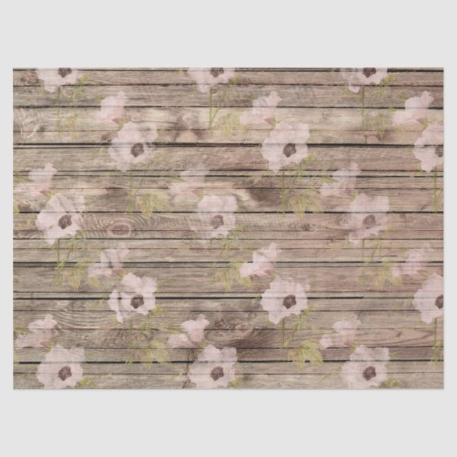 Papier Mousseline Shabby Chic Wood Series Design 8 (Recto)