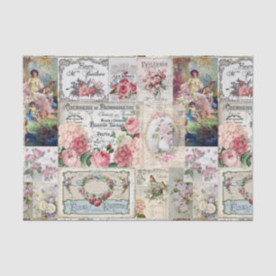 Papier Mousseline Shabby collage chic, pays victorien, découpage, b