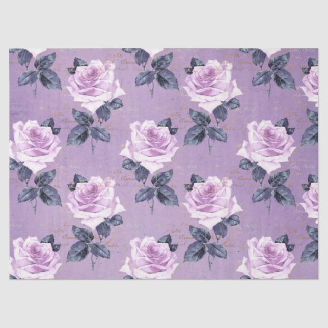 Papier Mousseline Shabby Floral Purple Series (Recto)