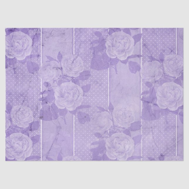 Papier Mousseline Shabby Floral Purple Series Design 7 (Recto)