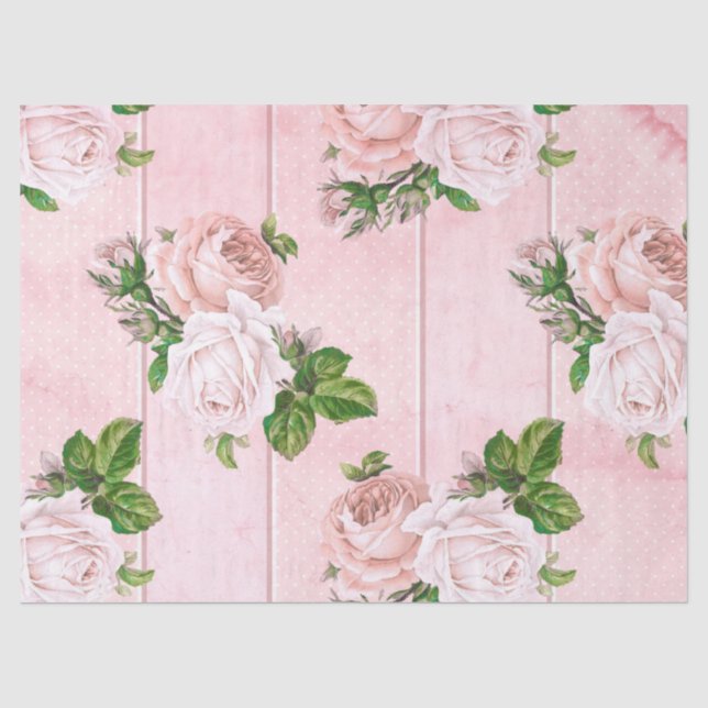 Papier Mousseline Shabby Floral Rose Series Design 4 (Recto)