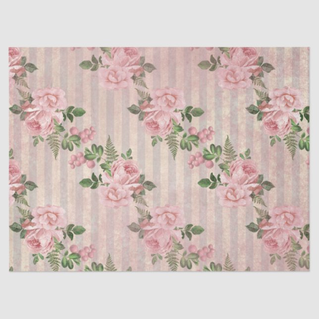 Papier Mousseline Shabby Floral Rose Series Design 6 (Recto)