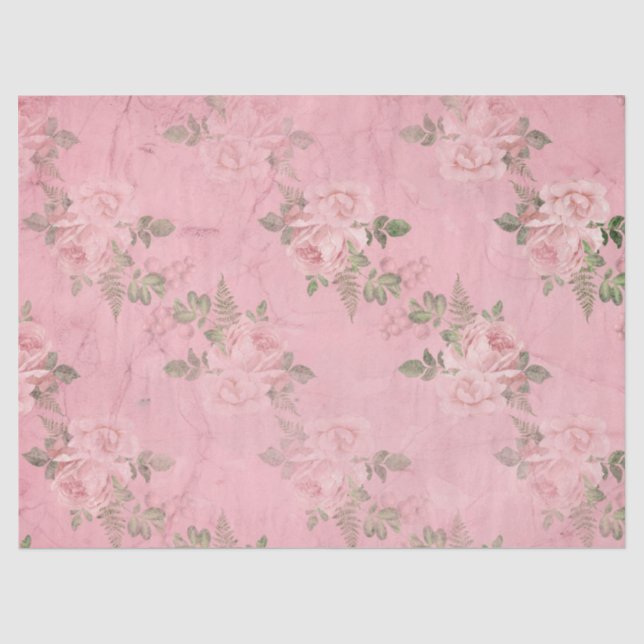 Papier Mousseline Shabby Floral Rose Series Design 9 (Recto)