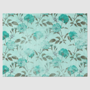 Papier Mousseline Shabby Floral Turquoise Series Design 8