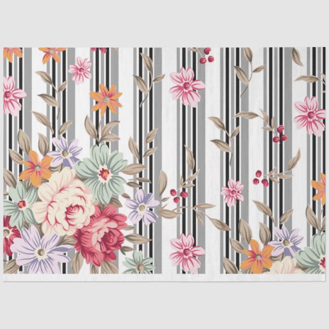 PAPIER MOUSSELINE- Shabby Flowers- Tissue Paper (Front)