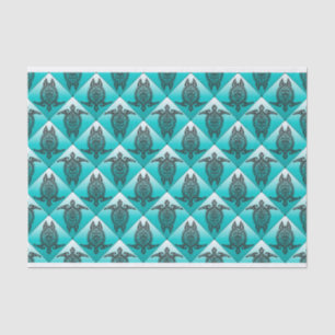 Papier Mousseline Shamanic Tortues de mer Motif - cyan