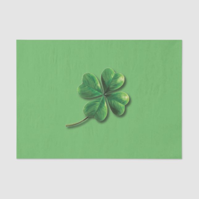 Papier Mousseline Shamrock irlandais vert moderne (Recto)