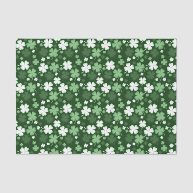 Papier Mousseline Shamrock vert, Saint Patrick's Day (Recto)