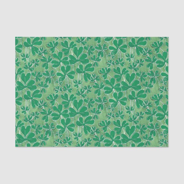 Papier Mousseline Shamrocks du jour de St Patrick (Recto)