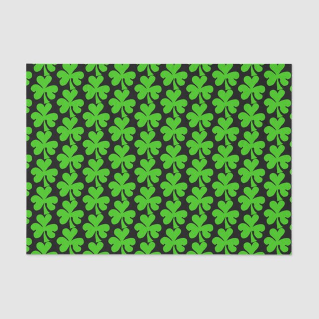Papier Mousseline Shamrocks en noir (Recto)