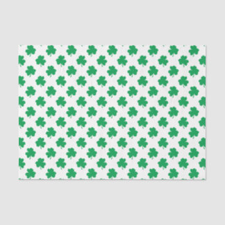 Papier Mousseline Shamrocks verts sur la fête blanche de la Saint-Pa