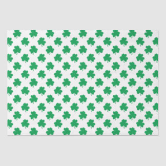Papier Mousseline Shamrocks verts sur la fête blanche de la Saint-Pa