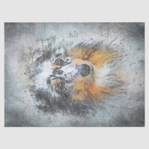 Papier Mousseline Sheltie - Shetland Sheepdog Découpage