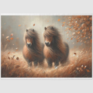 Papier Mousseline Shetland Pony Découpage d'automne
