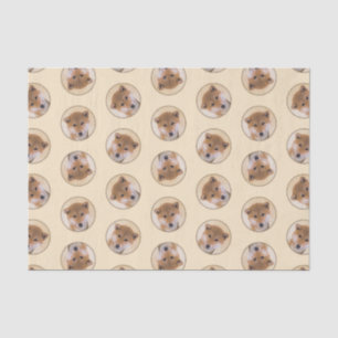 Papier Mousseline Shiba Inu Peinture Rouge mignonne Original Animal 