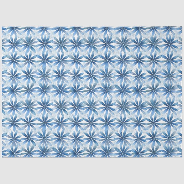 Papier Mousseline Shibori Blue Japanese Textile Art No 17 (Recto)