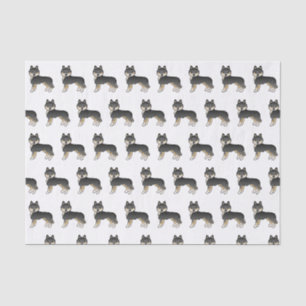 Papier Mousseline Siberian Husky noir et feu Motif de chien mignon