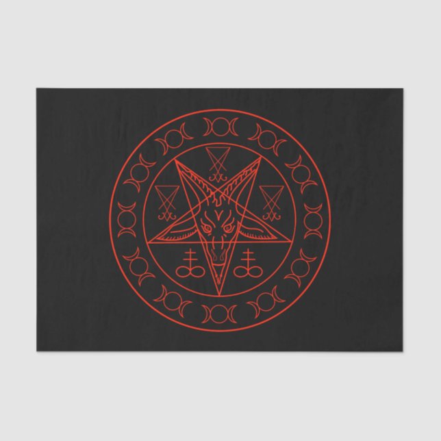 Papier Mousseline Sigil de Baphomet triple lune et sigil de lucifer (Recto)